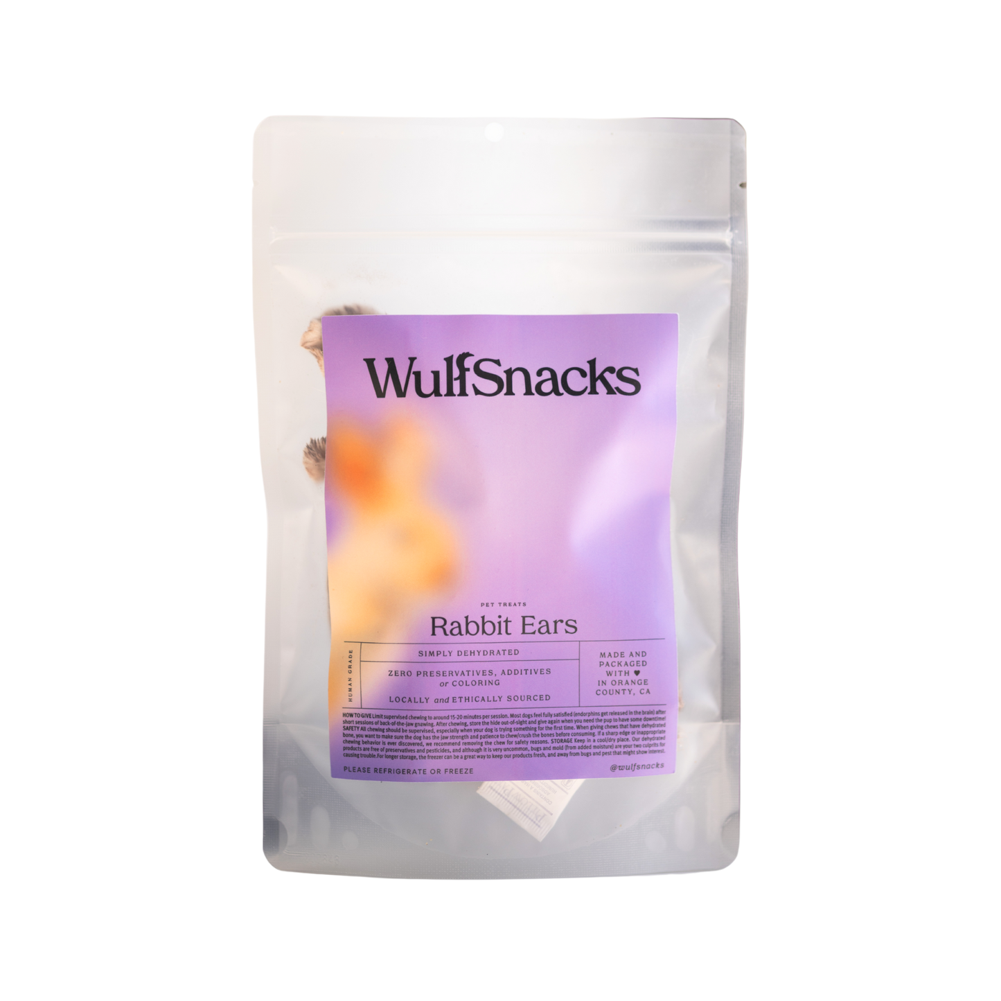 WulfSnacks Dehydrated Fuzzy Rabbit Ears