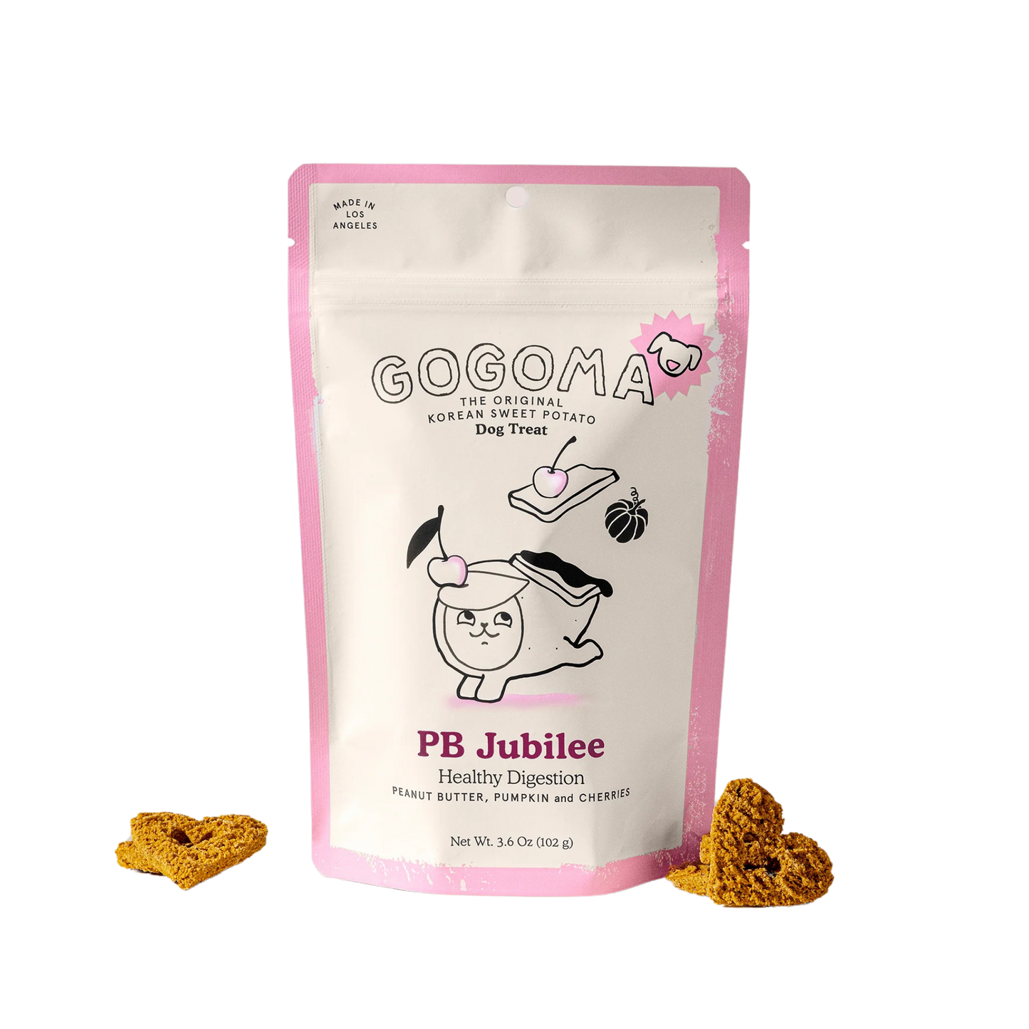 Gogoma PB Jubilee Healthy Digestion Dog Treats, 3.6 oz Bag