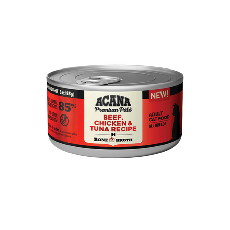 Acana Premium Pâté Beef, Chicken & Tuna Recipe Wet Cat Food - Pups & Cubs Premium Pet Food