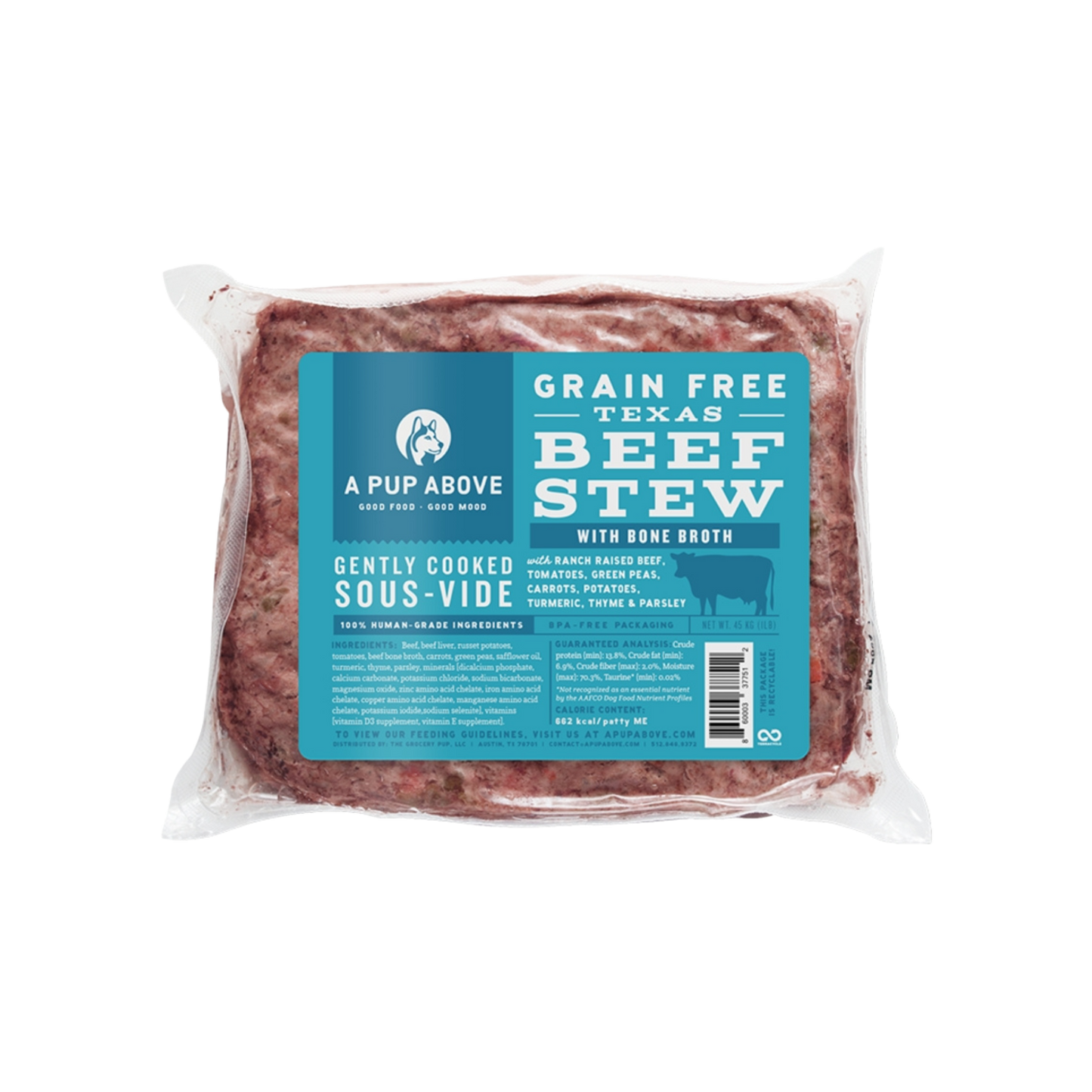 A Pup Above Frozen Grain Free Texas Beef Stew for Dogs