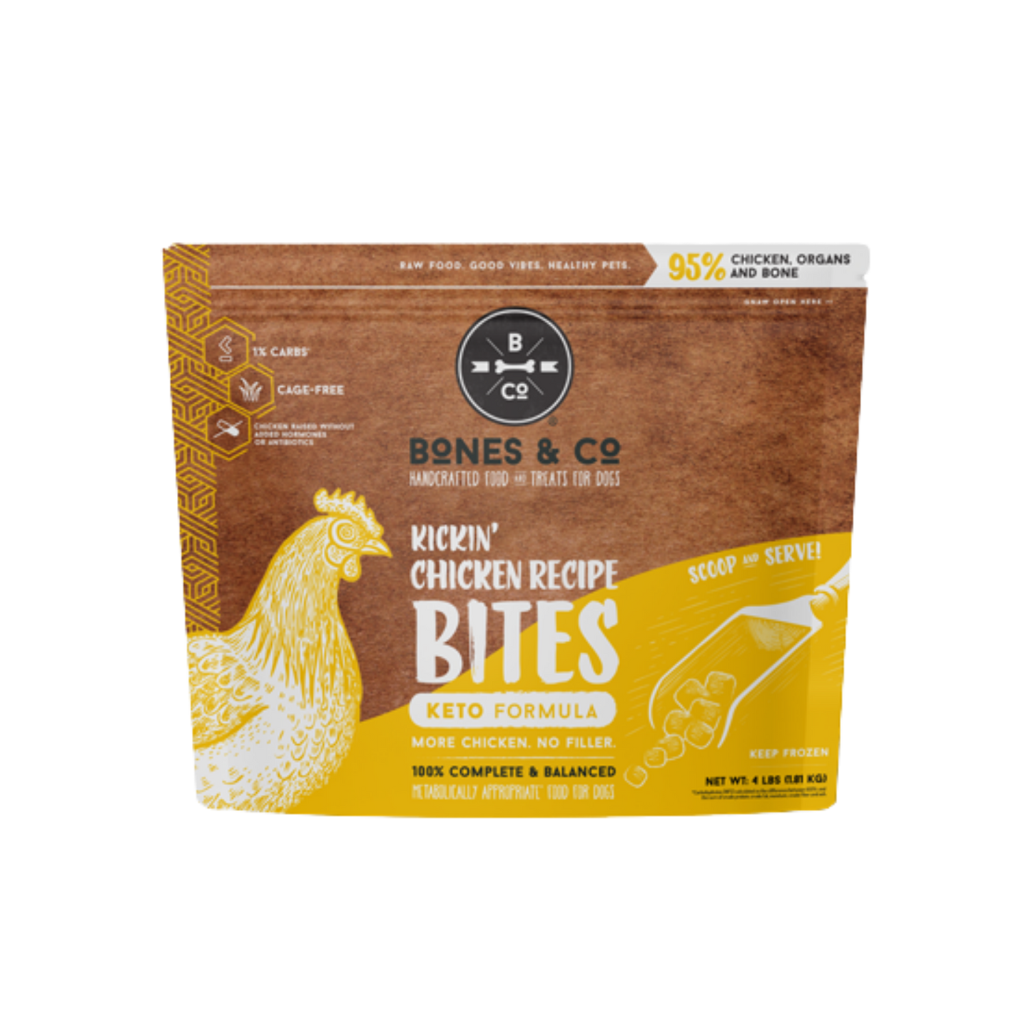 Bones & Co. Kickin' Chicken Recipe Frozen Raw Dog Food