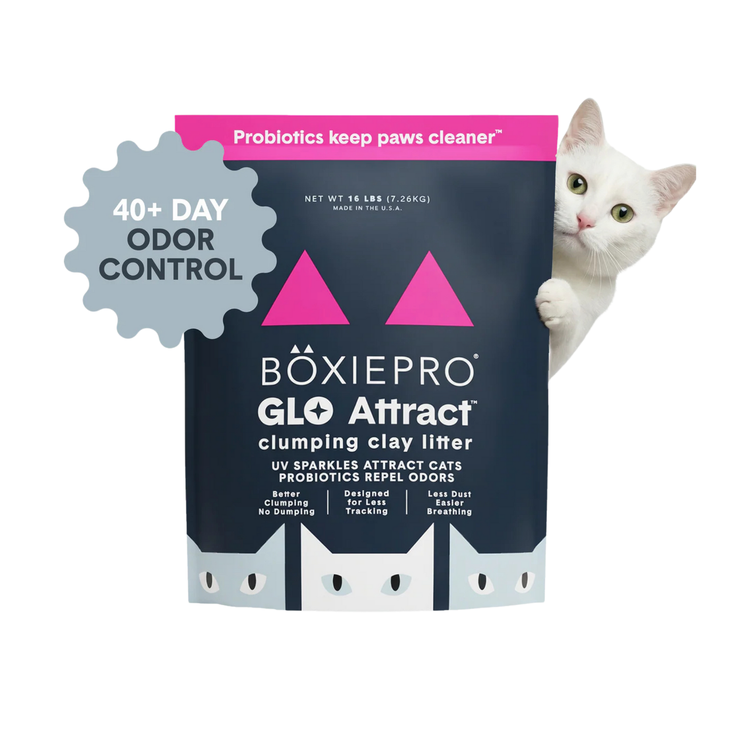 BoxiePro Glo Attract Clumping Clay Cat Litter, 16lb