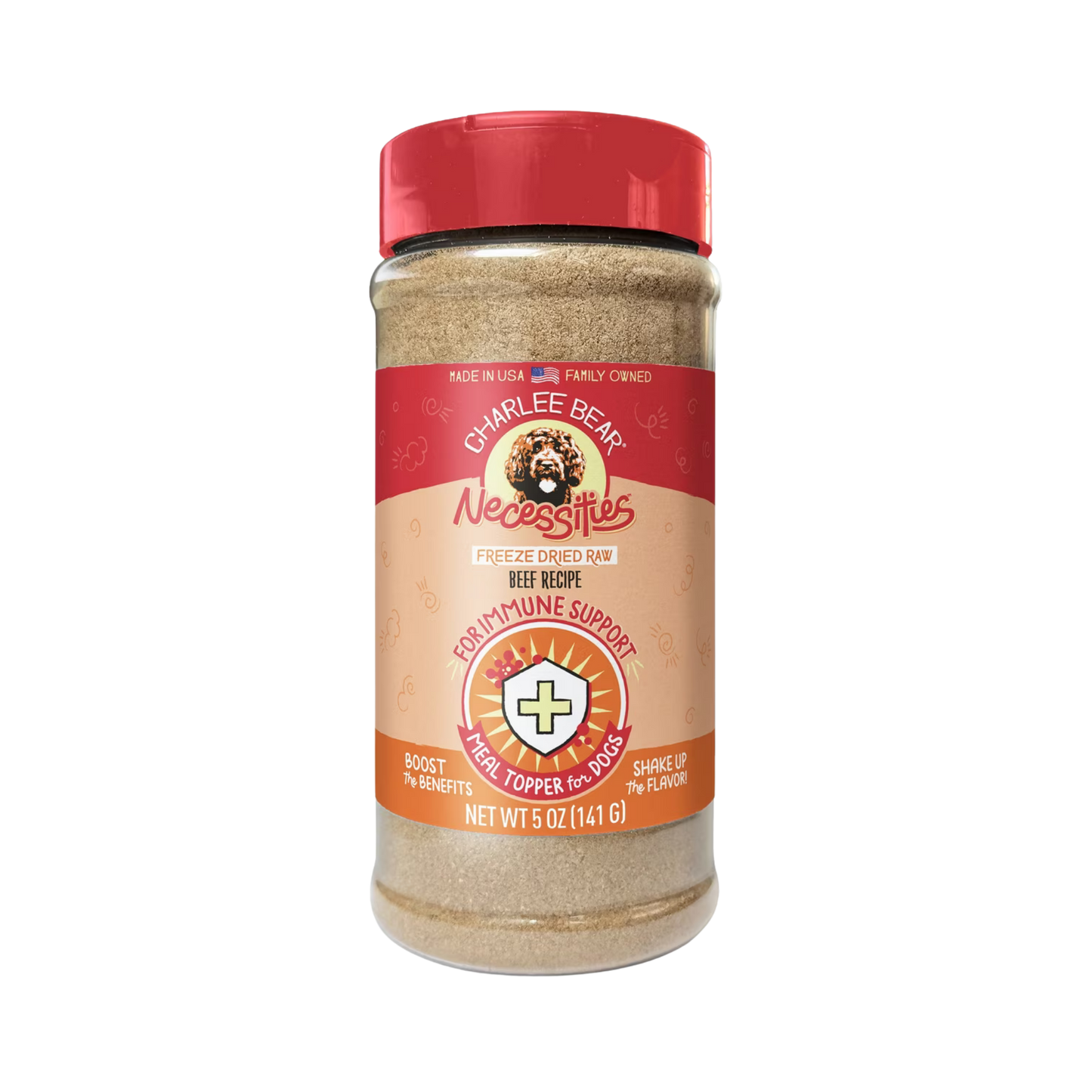 Charlee Bear Necessities Freeze-Dried Beef Recipe Immune Health Support Grain-Free Dog Food Topper