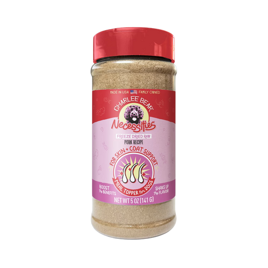Charlee Bear Necessities Freeze-Dried Pork Recipe Skin & Coat Support Grain-Free Dog Food Topper