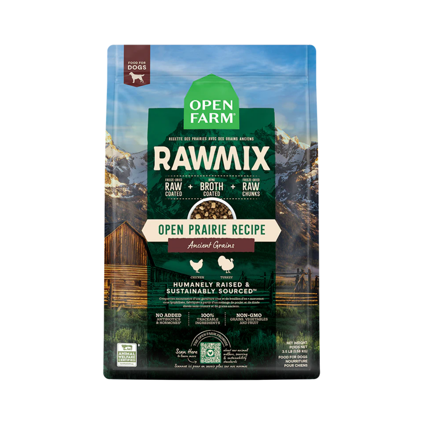 Open Farm Open Prairie Ancient Grains RawMix Dry Dog Food