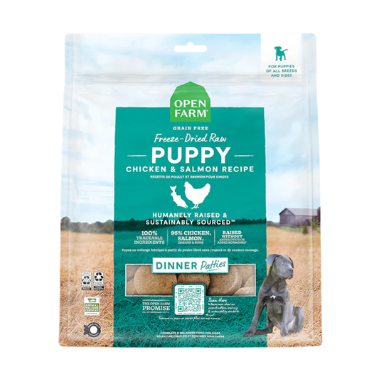 Open Farm Puppy Chicken & Salmon Freeze Dried Raw Patties Recipe