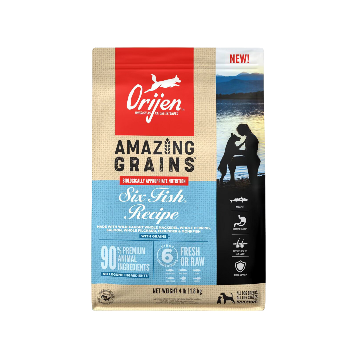 Orijen Amazing Grains Six Fish Dry Dog Food