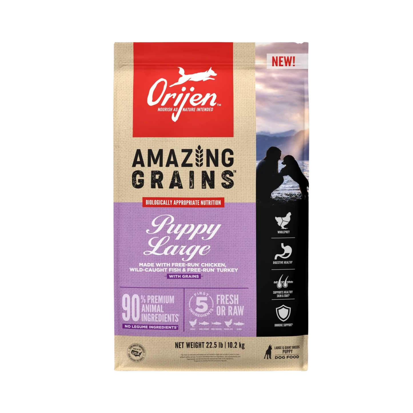 Orijen Amazing Grains Large Breed Dry Puppy Food