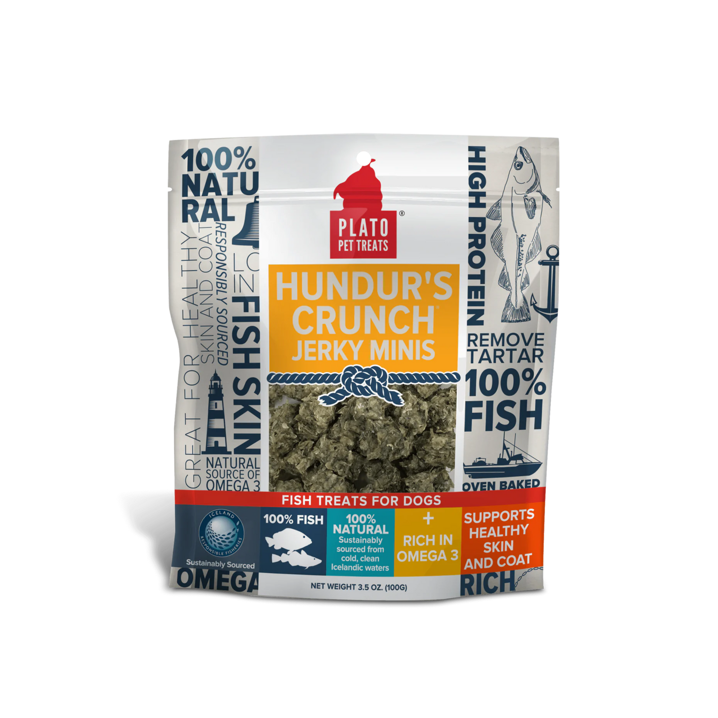 Plato Hundur's Crunch Jerky Minis Fish Dog Treats