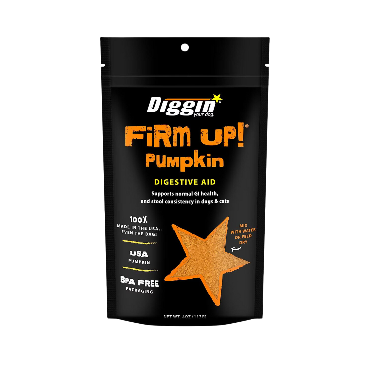 Diggin' Firm Up Pumpkin Digestive Aid Supplement for Dogs & Cats