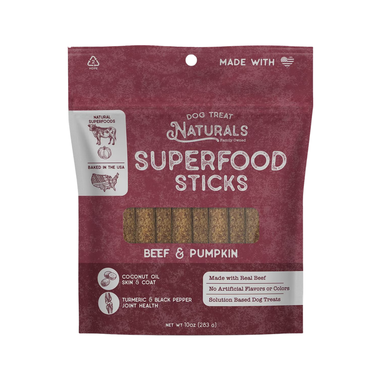 Dog Treat Naturals Beef & Pumpkin Superfood Sticks