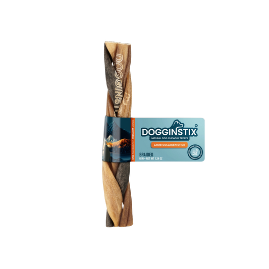 Dogginstix Braided Lamb Collagen 6" Stick