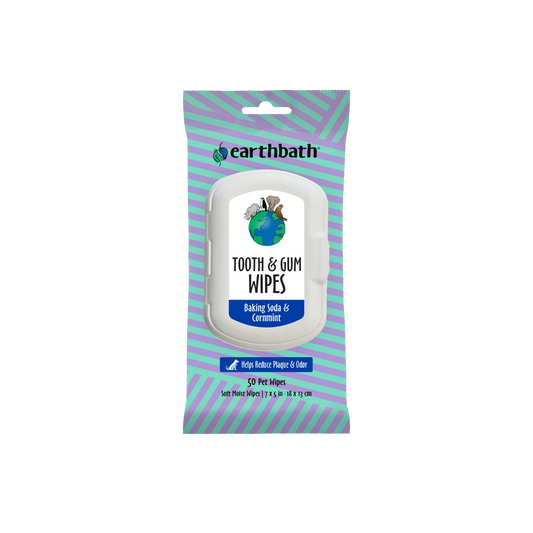 Earthbath Tooth & Gum Dental Wipes, 50ct