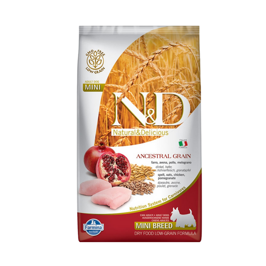 Farmina N&D Ancestral Grain Adult Mini Dog Chicken & Pomegranate Recipe