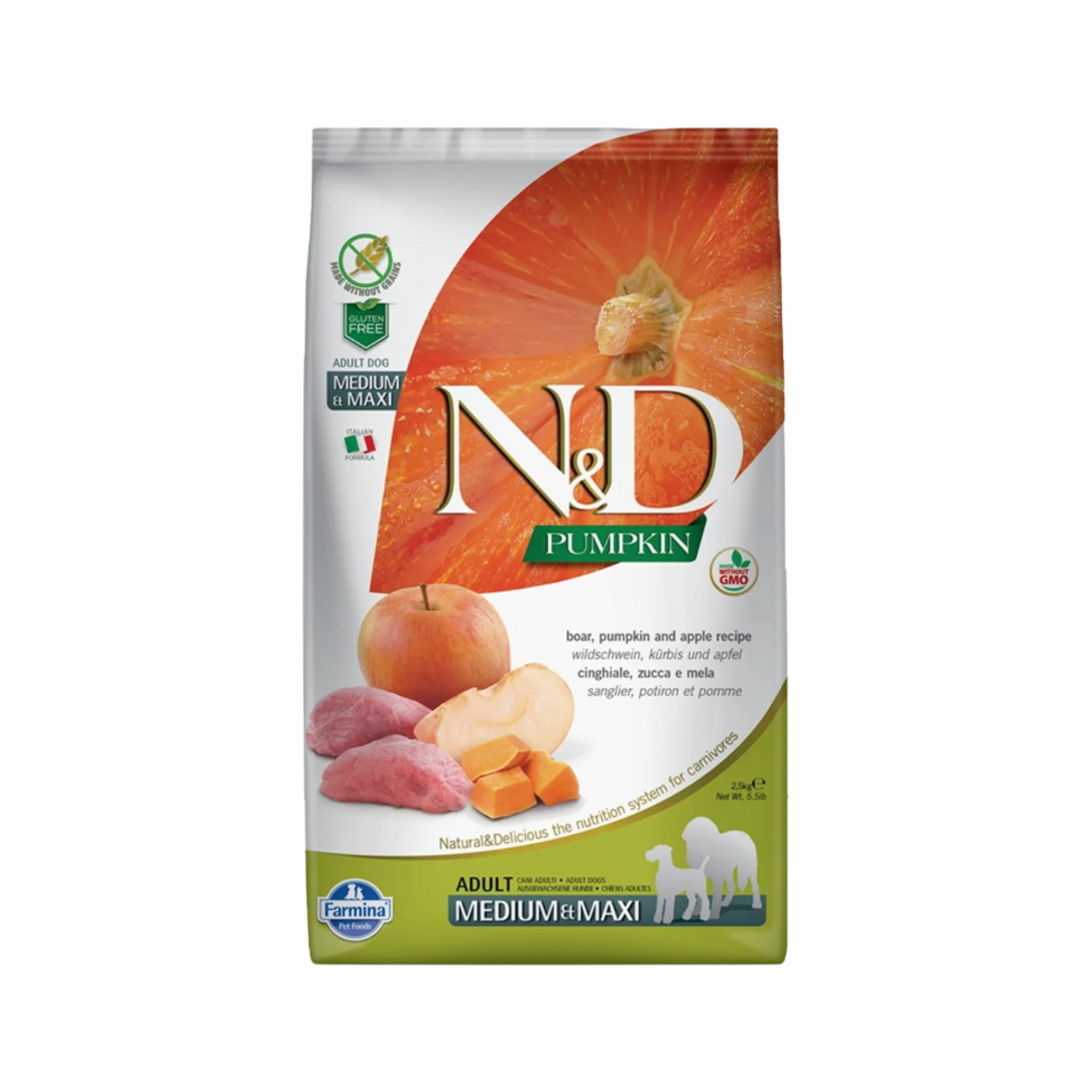 Farmina N&D Boar and Apple Grain Free Adult Medium & Maxi Dry Dog Food