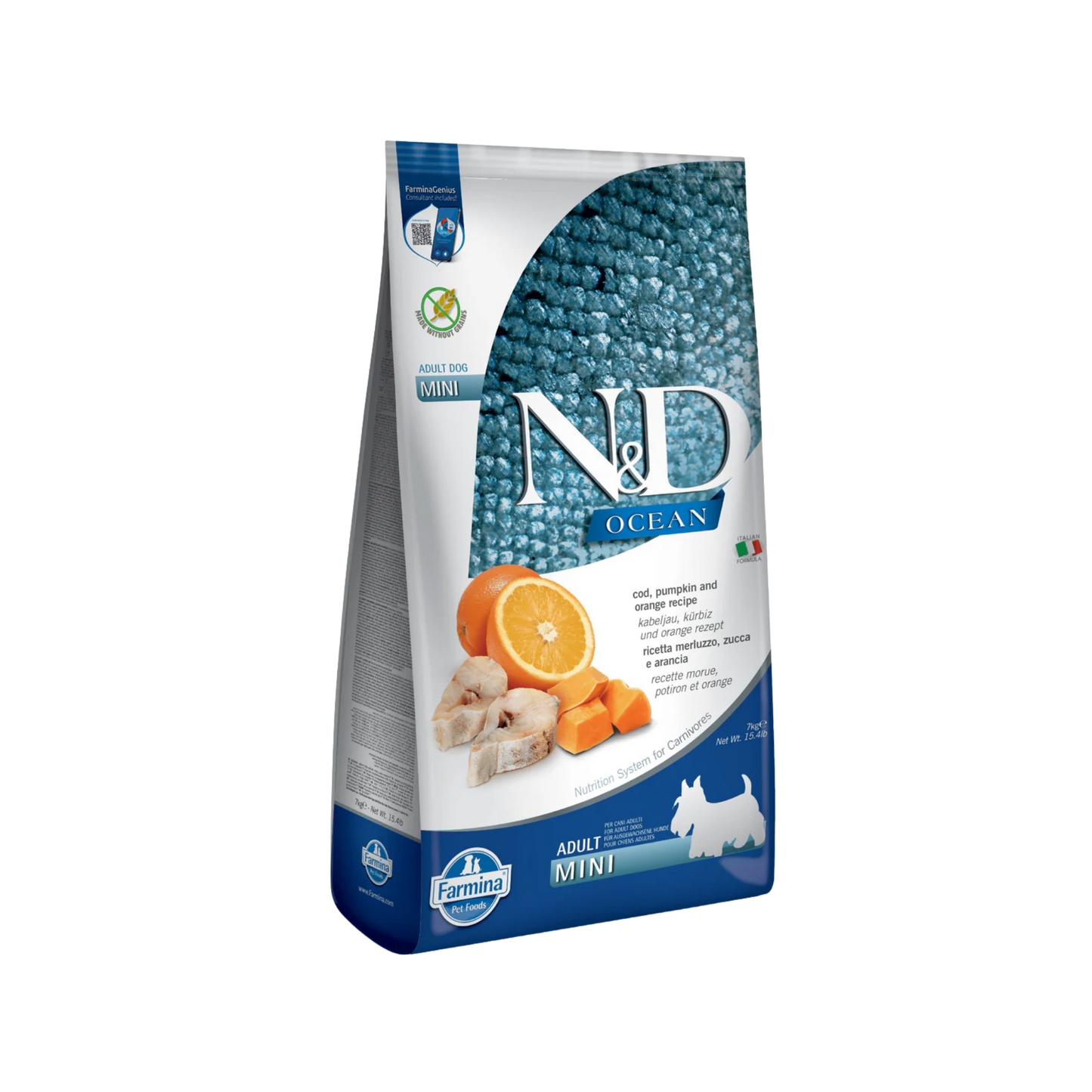 Farmina N&D Cod, Pumpkin & Orange Adult Mini Dry Dog Food