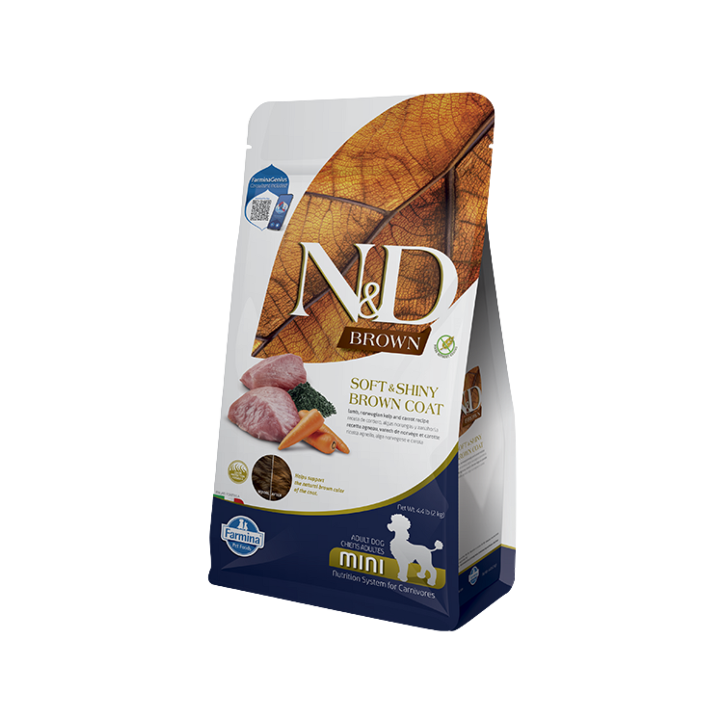 Farmina N&D Soft & Shiny Brown Coat Lamb, Norwegian Kelp, and Carrot recipe Dry Dog Food