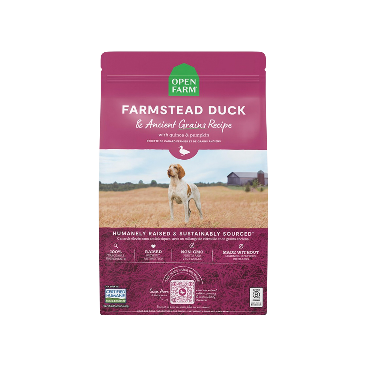 Open Farm Farmstead Duck Ancient Grains Dry Dog Food