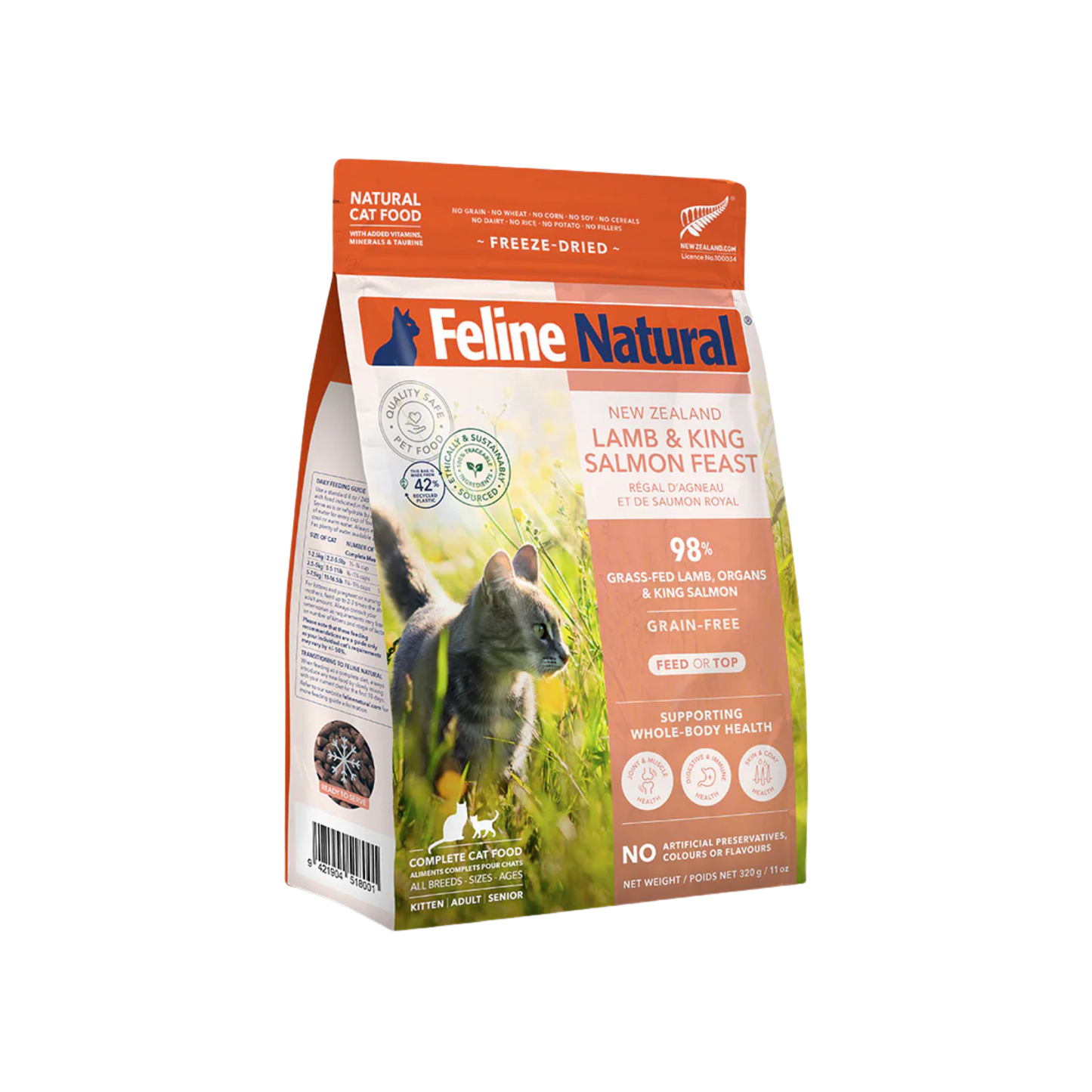Feline Natural New Zealand Lamb & King Salmon Feast Freeze-Dried Cat Food