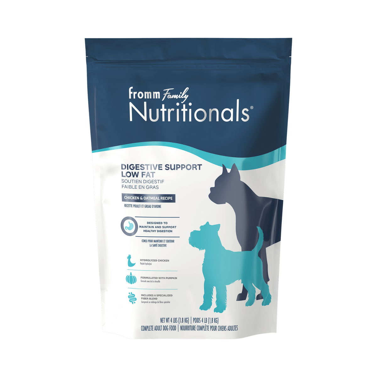 Fromm Nutritionals Digestive Support Low Fat Chicken & Oatmeal Recipe Dry Dog Food, 4lb