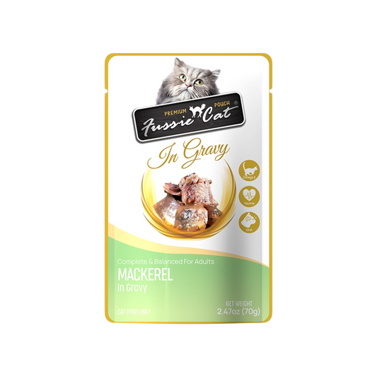 Fussie Cat Mackerel in Gravy Pouch Recipe for Cats