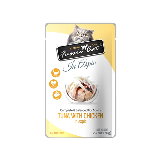 Fussie Cat Tuna with Chicken in Aspic Pouch Recipe for Cats