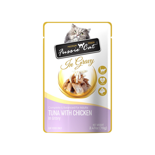 Fussie Cat Tuna with Chicken in Gravy Pouch Recipe for Cats