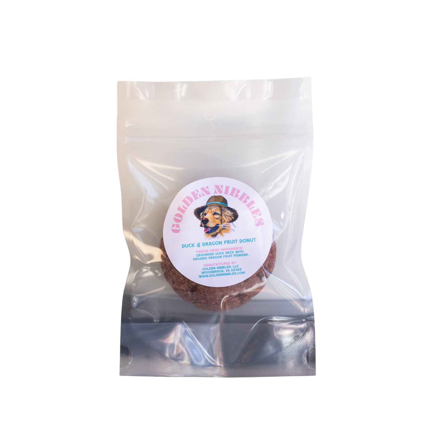 Golden Nibbles Freeze-Dried Duck & Dragon Fruit Donut