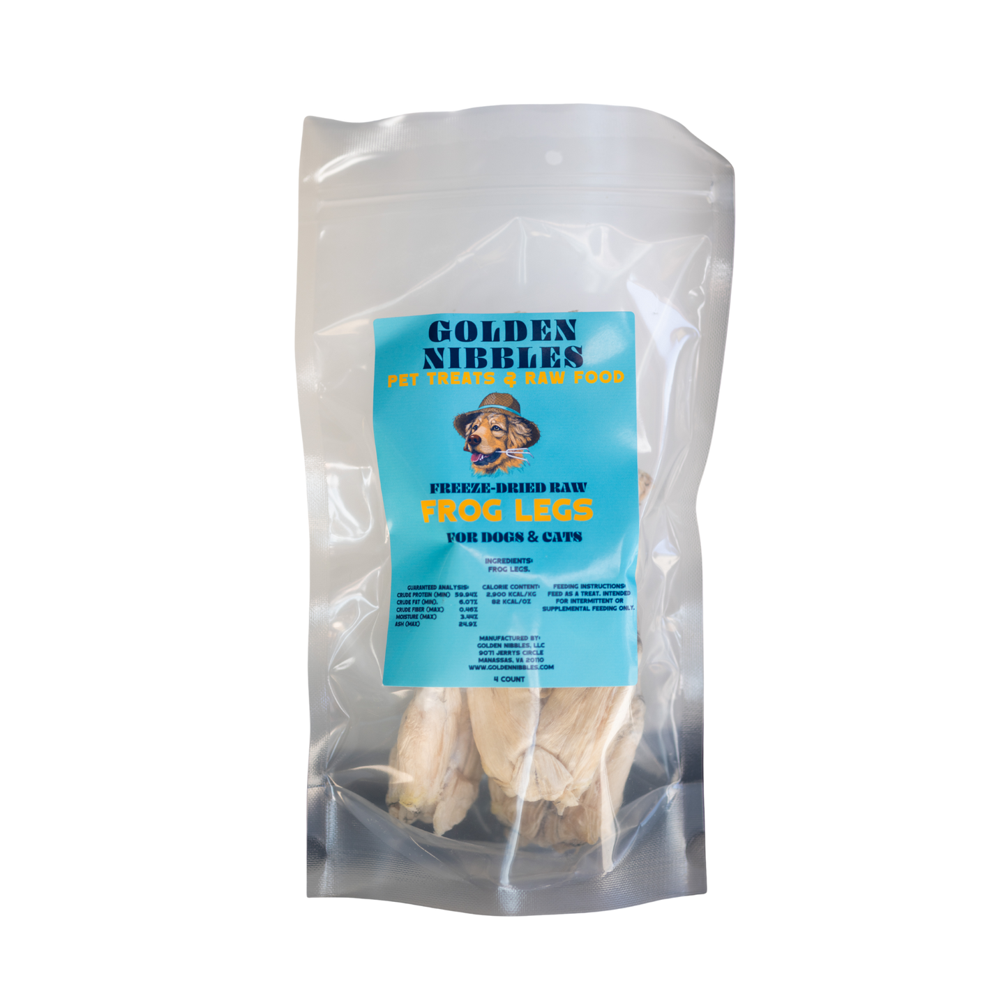 Golden Nibbles Freeze-Dried Raw Frog Legs