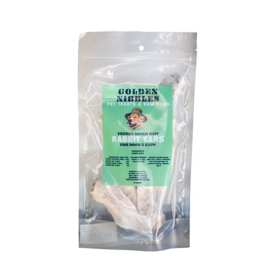 Golden Nibbles Freeze-Dried Raw Rabbit Ears
