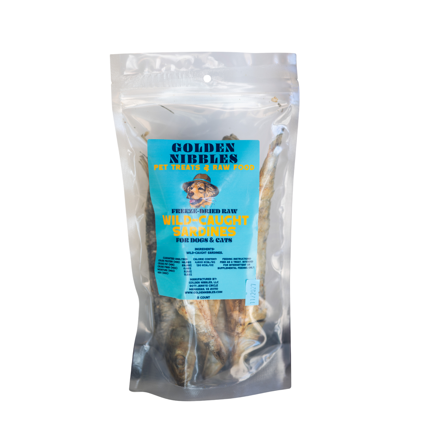 Golden Nibbles Freeze-Dried Raw Wild-Caught Sardines