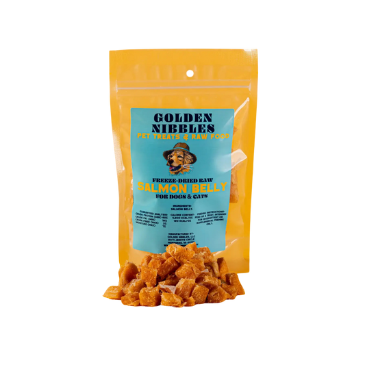 Golden Nibbles Freeze-Dried Salmon Belly for Cats & Dogs