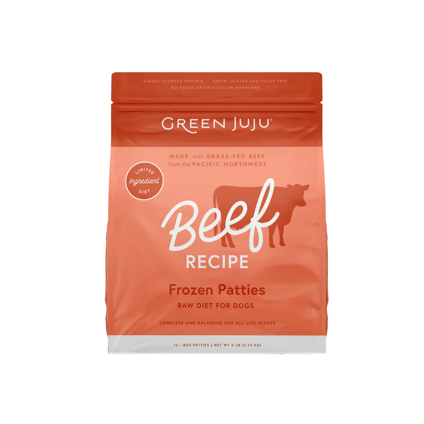 Green Juju Beef Recipe Frozen Patties & Sliders for Dogs