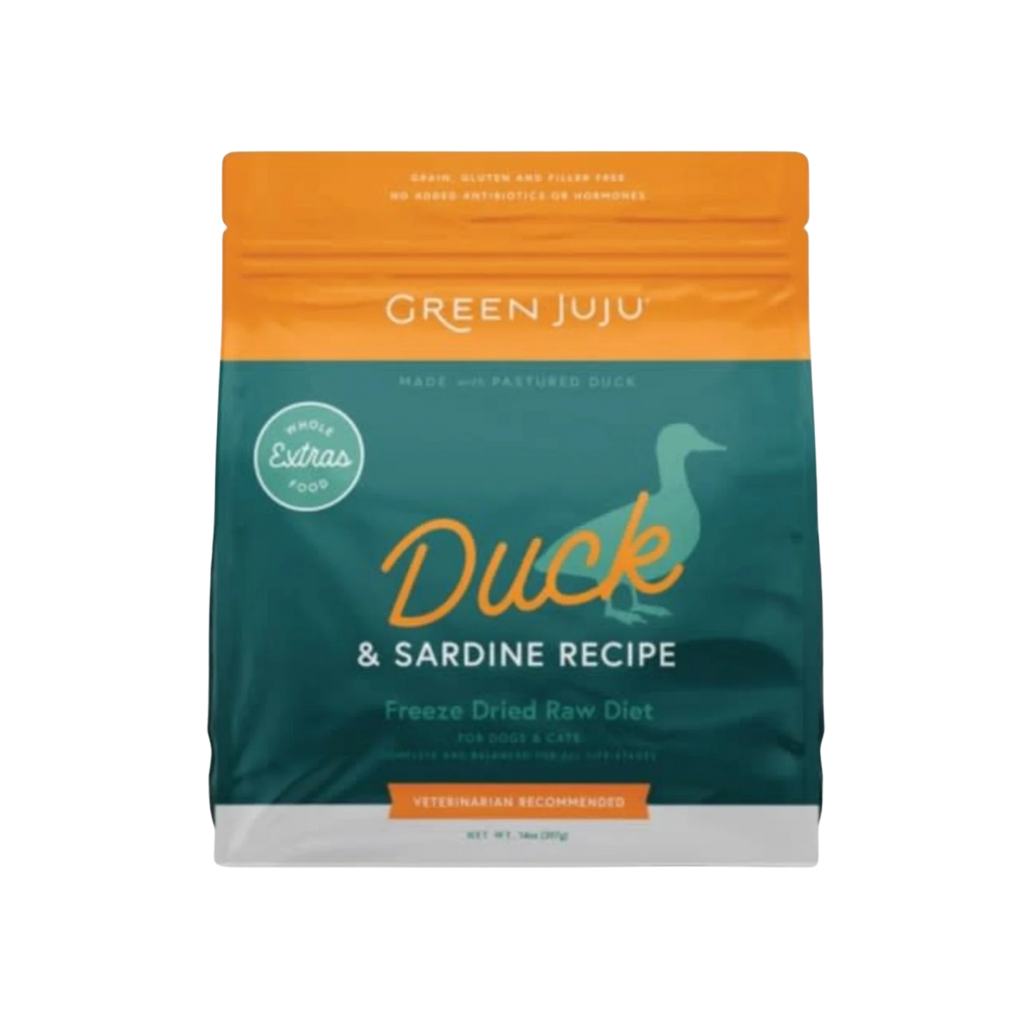 Green Juju Freeze-Dried Raw Duck & Sardine Recipe for Dogs & Cats