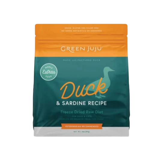 Green Juju Freeze-Dried Raw Duck & Sardine Recipe for Dogs & Cats