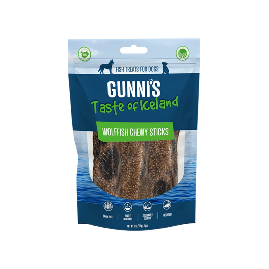 Gunni's Taste of Iceland Dehydrated Wolffish Chewy Sticks