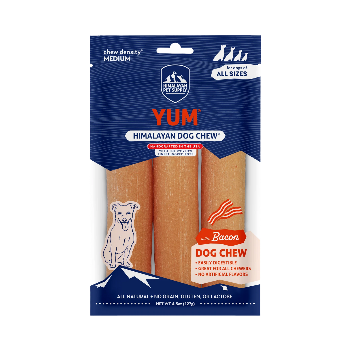 Himalayan Pet Supply Yak Chew Yum Bacon Flavor for Dogs, 4.5oz