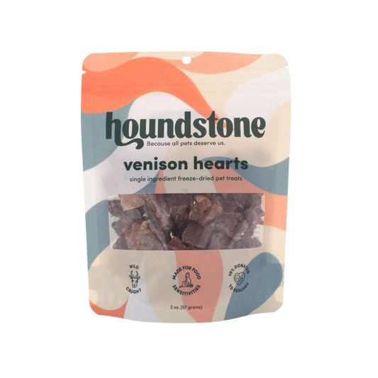 Houndstone Freeze-Dried Venison Hearts Dog Treats