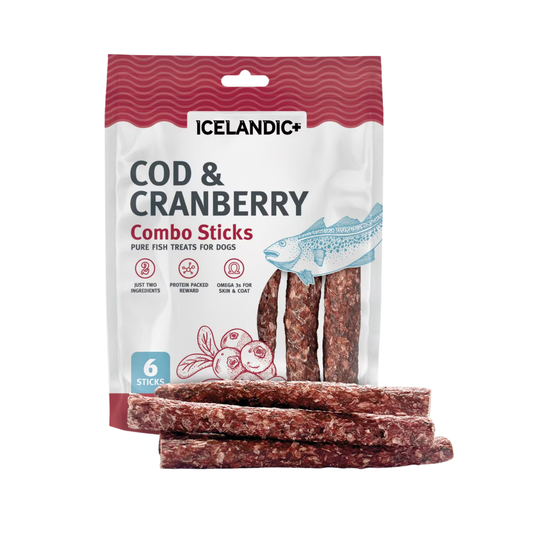 Icelandic+ Cod & Cranberry Combo Sticks for Dogs, 2oz