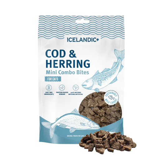 Icelandic+ Cod & Herring Mini Combo Bites Treats for Cats