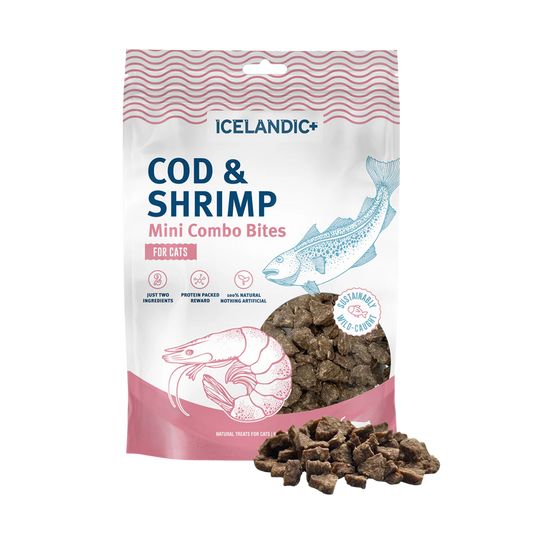 Icelandic+ Cod & Shrimp Mini Combo Bites Treats for Cats