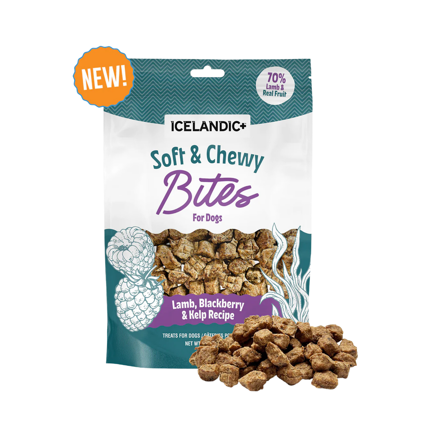 Icelandic+ Lamb, Blackberry & Kelp Recipe Soft & Chewy Bites for Dogs