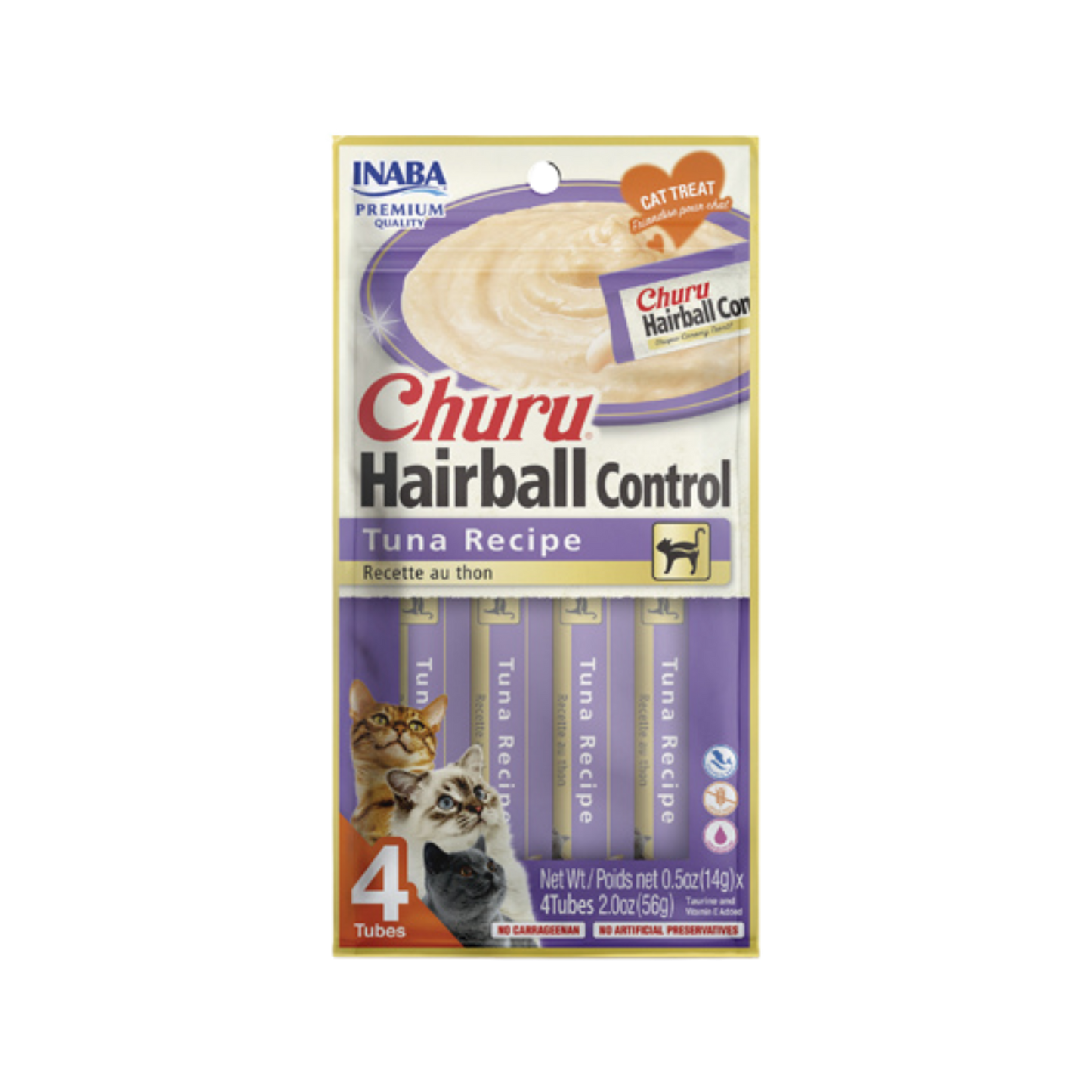 Inaba Churu Hairball Control Tuna Recipe for Cats, 2oz