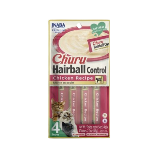 Inaba Churu Hairball Control Chicken Recipe for Cats, 2oz