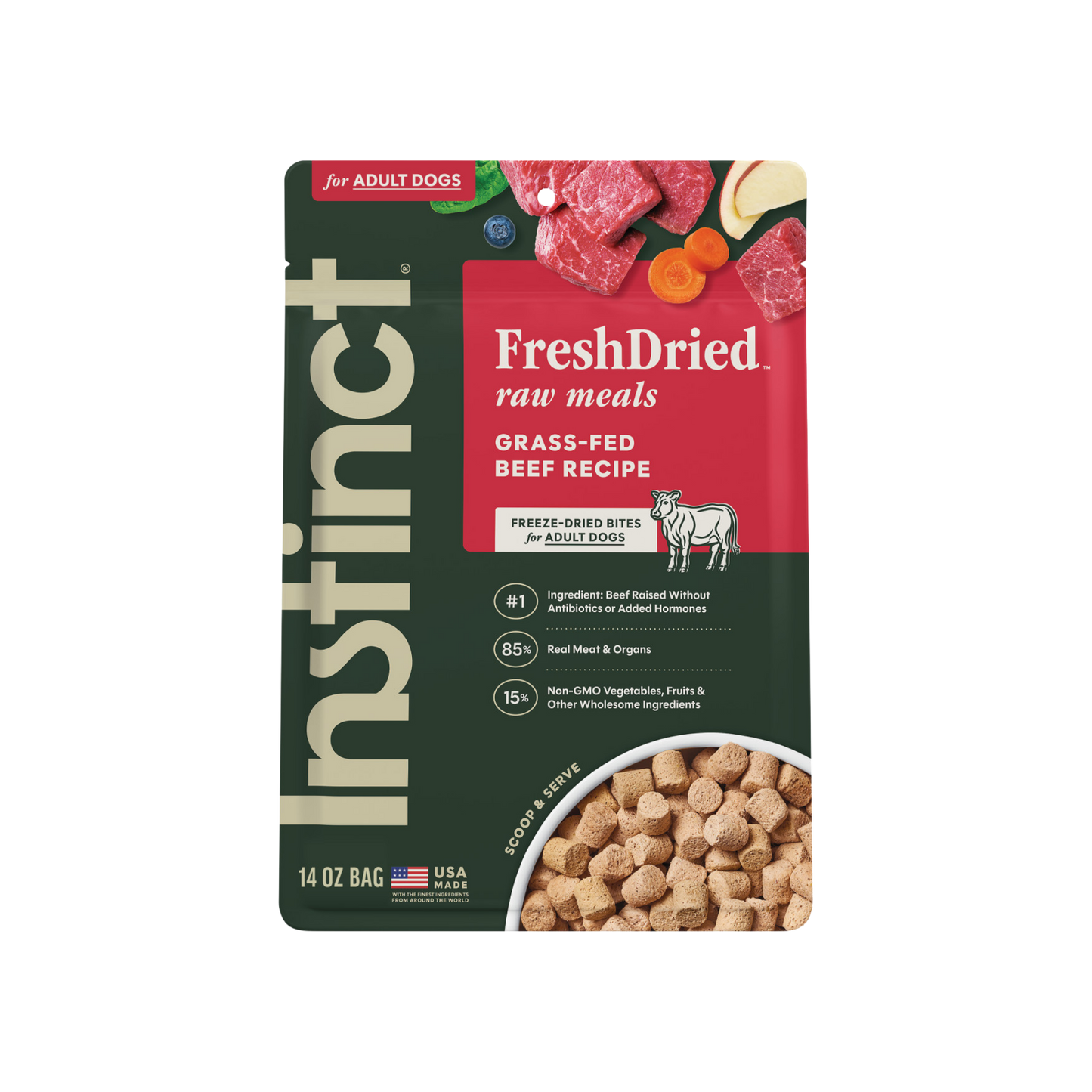 Instinct Raw Freeze-Dried Meals Real Beef Recipe for Dogs