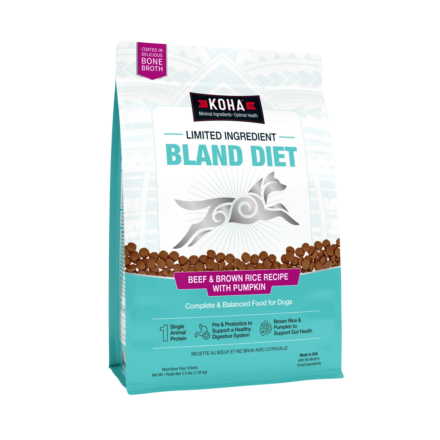 Koha Limited Ingredient Dry Bland Diet Beef & Brown Rice Recipe with Pumpkin for Dogs