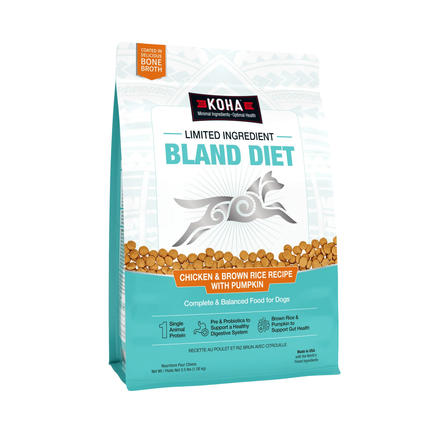 Koha Limited Ingredient Dry Bland Diet Chicken & Brown Rice Recipe with Pumpkin for Dogs