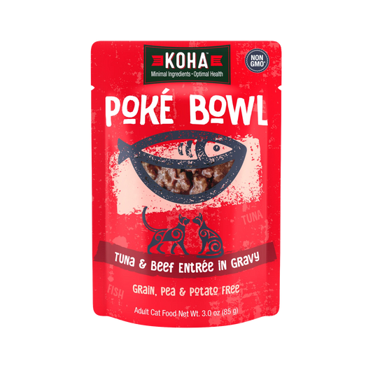 Koha Poké Bowl Tuna & Beef Entrée in Gravy for Cats, 3oz