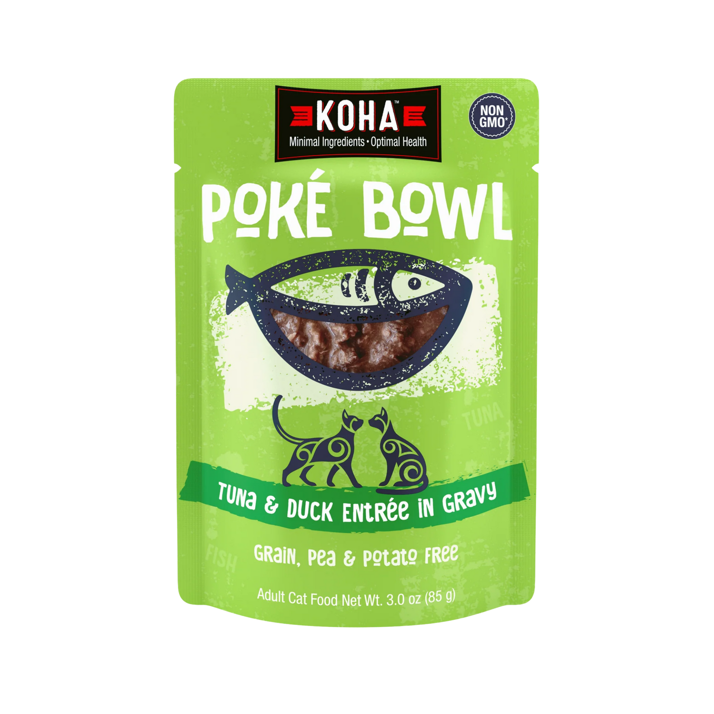 Koha Poké Bowl Tuna & Duck Entrée in Gravy for Cats, 3oz