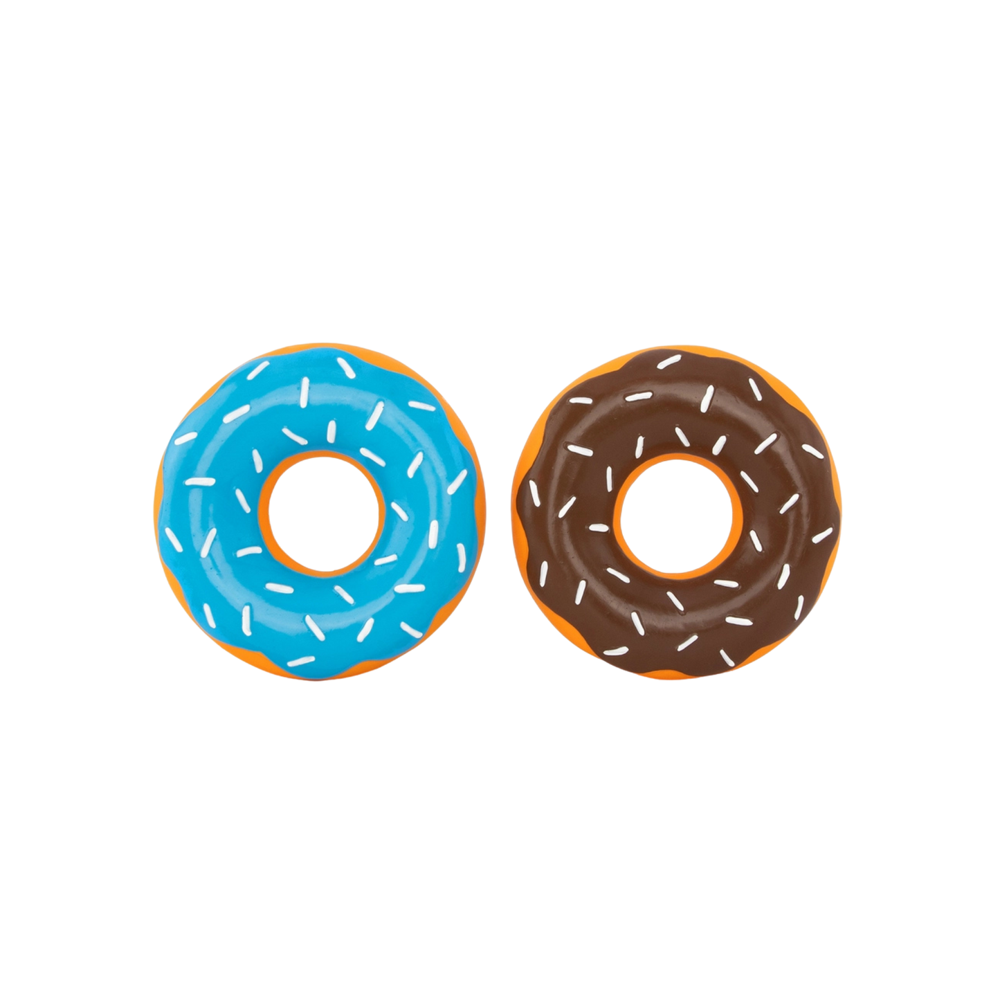 Zippy Paws Latex Donutz 2-Pack Chocolate and Blueberry Dog Toy